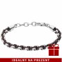 Srebrno-brązowa pleciona bransoletka Fossil męska JF02936040