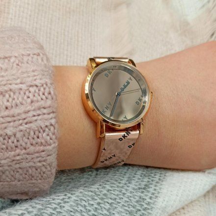 Oryginalny logowany zegarek DKNY NY2804 Soho z lustrzaną tarczą