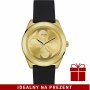 Złoty zegarek Guess G Twist z czarnym paskiem W0911L3