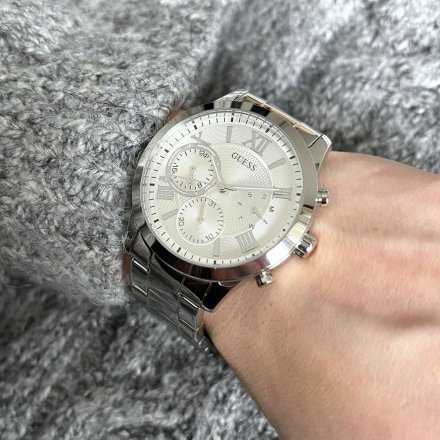 Srebrny zegarek damski Guess Solar z bransoletką W1070L1 