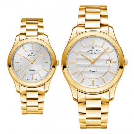 Atlantic Seapair zegarki szwajcarskie dla par Złote