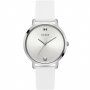 Srebrno-biały zegarek damski Guess Nova z białym paskiem W1210L1