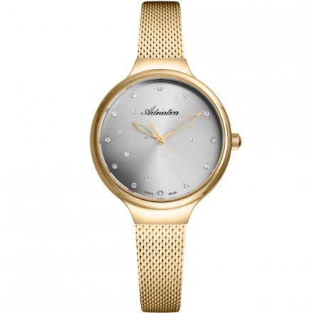 Biżuteryjny damski zegarek szwajcarski Adriatica na złotej bransolecie A3723.1147Q