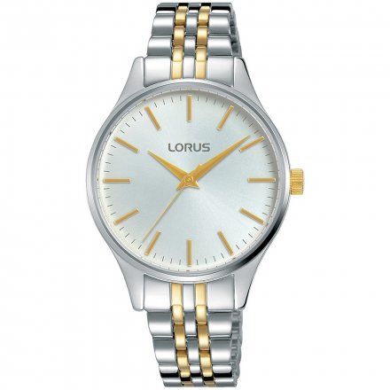 Srebrno-złoty klasyczny zegarek damski Lorus z bransoletką RG209PX9