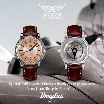 Zegarek Męski Aviator Swiss Made V.3.32.0.232.4 Douglas DC-3