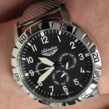 Zegarek Męski Adriatica na bransolecie A1108.5124QF - Multifunction Swiss Made