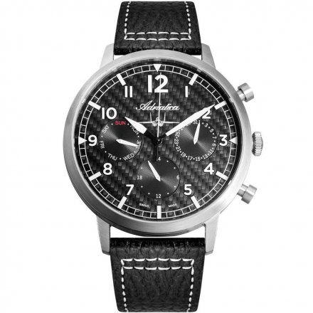 Szwajcarski zegarek męski Adriatica Aviator na czarnym pasku A8261.5224QF