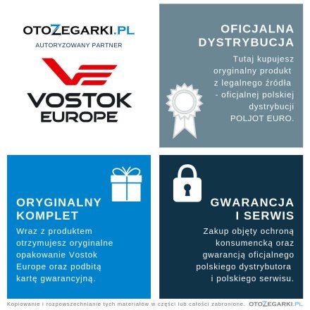 Bransoleta Vostok Europe Energia Stalowa Błyszcząca