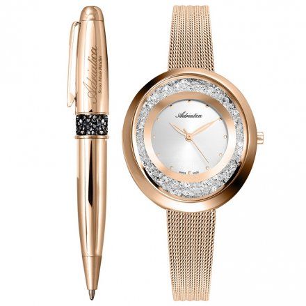 Zegarek Damski Adriatica na bransolecie A3771.9143QZ - Swarovski Zegarek Swiss Made