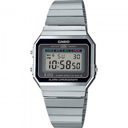 Srebrny zegarek Casio Vintage A700WE-1AEF w stylu Retro