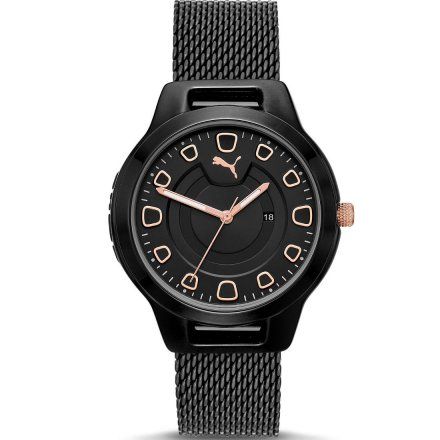 Czarny zegarek Puma z bransoletką Reset P1010