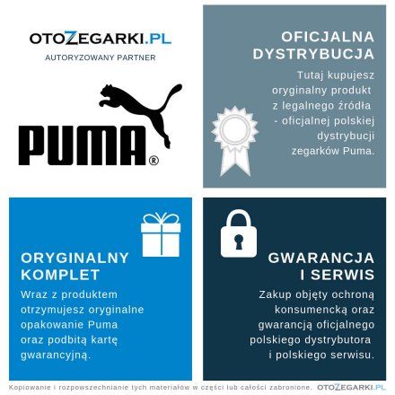 Złoty zegarek sportowy cyfrowy Puma Remix P5016