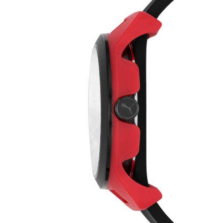 Czarno-czerwony zegarek Puma Reset ze wskazówkami P5001