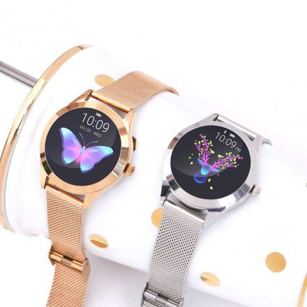 Srebrny smartwatch damski Rubicon RNBE37 SMARUB009