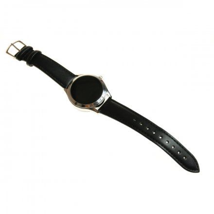Srebrny smartwatch damski Rubicon z czarnym paskiem RNAE36 SMARUB007