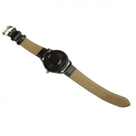 Srebrny smartwatch damski Rubicon z czarnym paskiem RNAE36SIBX05AX