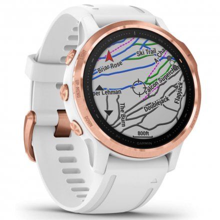 Zegarek Garmin Fenix 6S PRO Różowozłoty z białym paskiem 010-02159-11 + 3 SZT. SZKŁO OCHRONNE