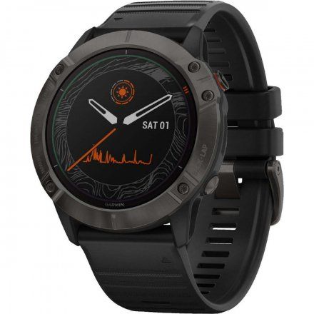 Zegarek Garmin Fenix 6X PRO Solar Tytan z czarnym paskiem 010-02157-21