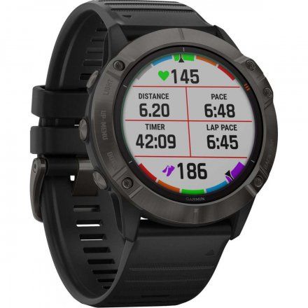 Zegarek Garmin Fenix 6X PRO Solar Tytan z czarnym paskiem 010-02157-21