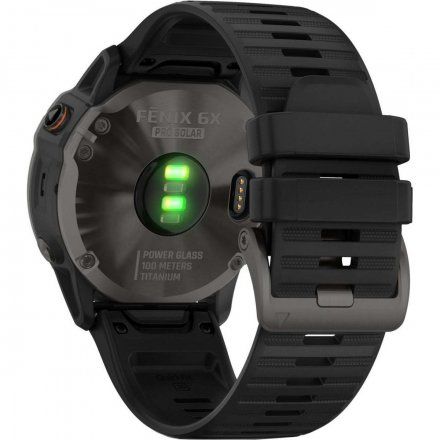 Zegarek Garmin Fenix 6X PRO Solar Tytan z czarnym paskiem 010-02157-21