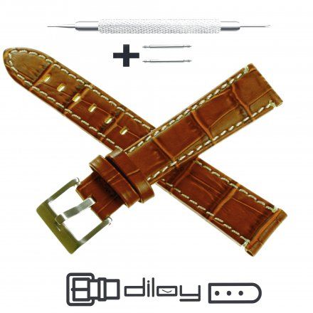 Pasek DILOY Superior 361.14.03 Skórzany Brązowy 14 mm - GRATIS dwa teleskopy i narzędzie