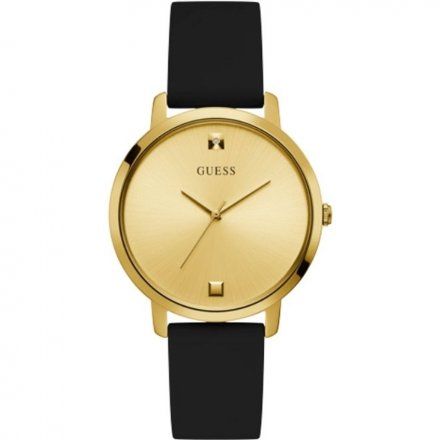 Złoty zegarek damski Guess Nova z czarnym paskiem GW0004L1