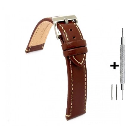 Pasek DILOY Fashion 373.20.09 Skórzany Jasnobrązowy 20 mm - GRATIS dwa teleskopy i narzędzie