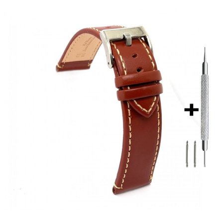 Pasek DILOY Fashion 373.24.08 Skórzany Brązowy 24 mm