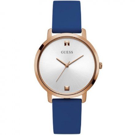 Różowy zegarek damski Guess Nova z niebieskim paskiem GW0004L2