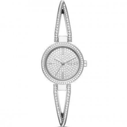 Srebrny zegarek DKNY Crosswalk bransoletka z kryształami NY2852