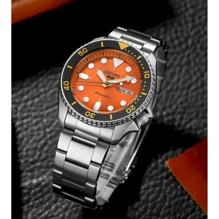 Seiko SRPD59K1 Zegarek Męski Seiko 5 Automatic pomarańczowy