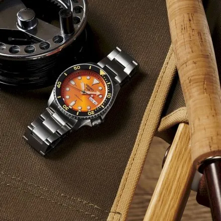 Seiko SRPD59K1 Zegarek Męski Seiko 5 Automatic pomarańczowy