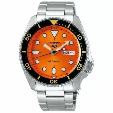 Seiko SRPD59K1 Zegarek Męski Seiko 5 Automatic pomarańczowy