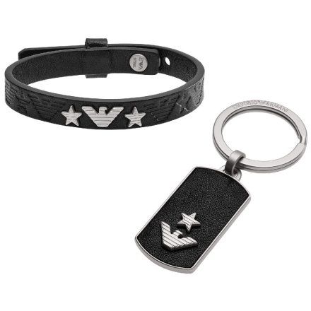 Komplet Emporio Armani EGS2685040 Oryginalna bransoletka i brelok EA