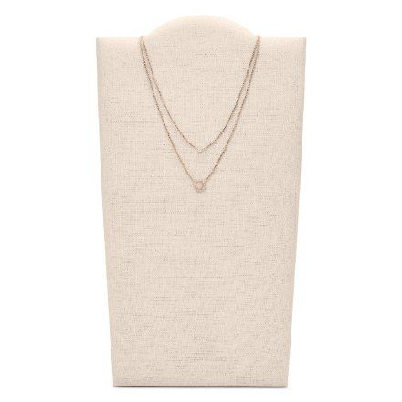 Podwójny pozłacany naszyjnik Fossil z kryształami JF03057791