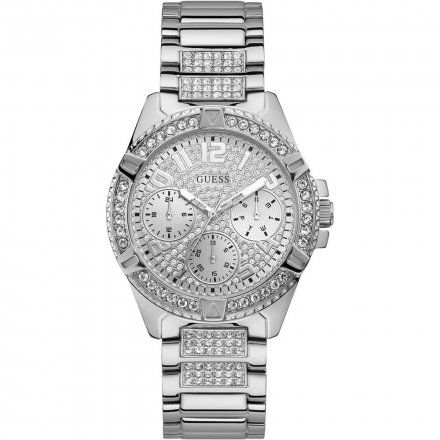 Srebrny zegarek damski Guess Frontier z kryształkami W1156L1