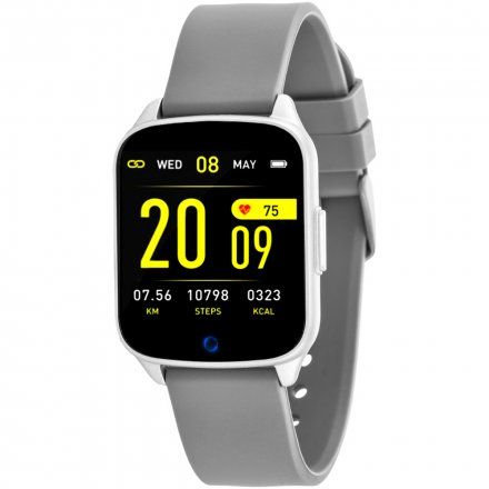 Szary smartwatch męski damski Rubicon RNCE42SIBX01AX