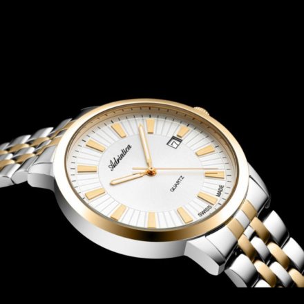 Elegancki szwajcarski męski zegarek Adriatica na bransolecie A8164.2113Q