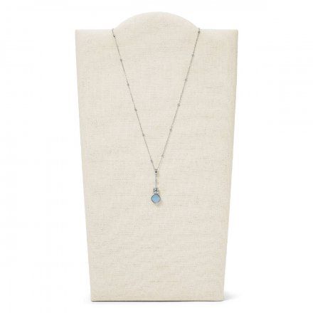 Srebrny naszyjnik Fossil z błękitnym elementem JF03355040