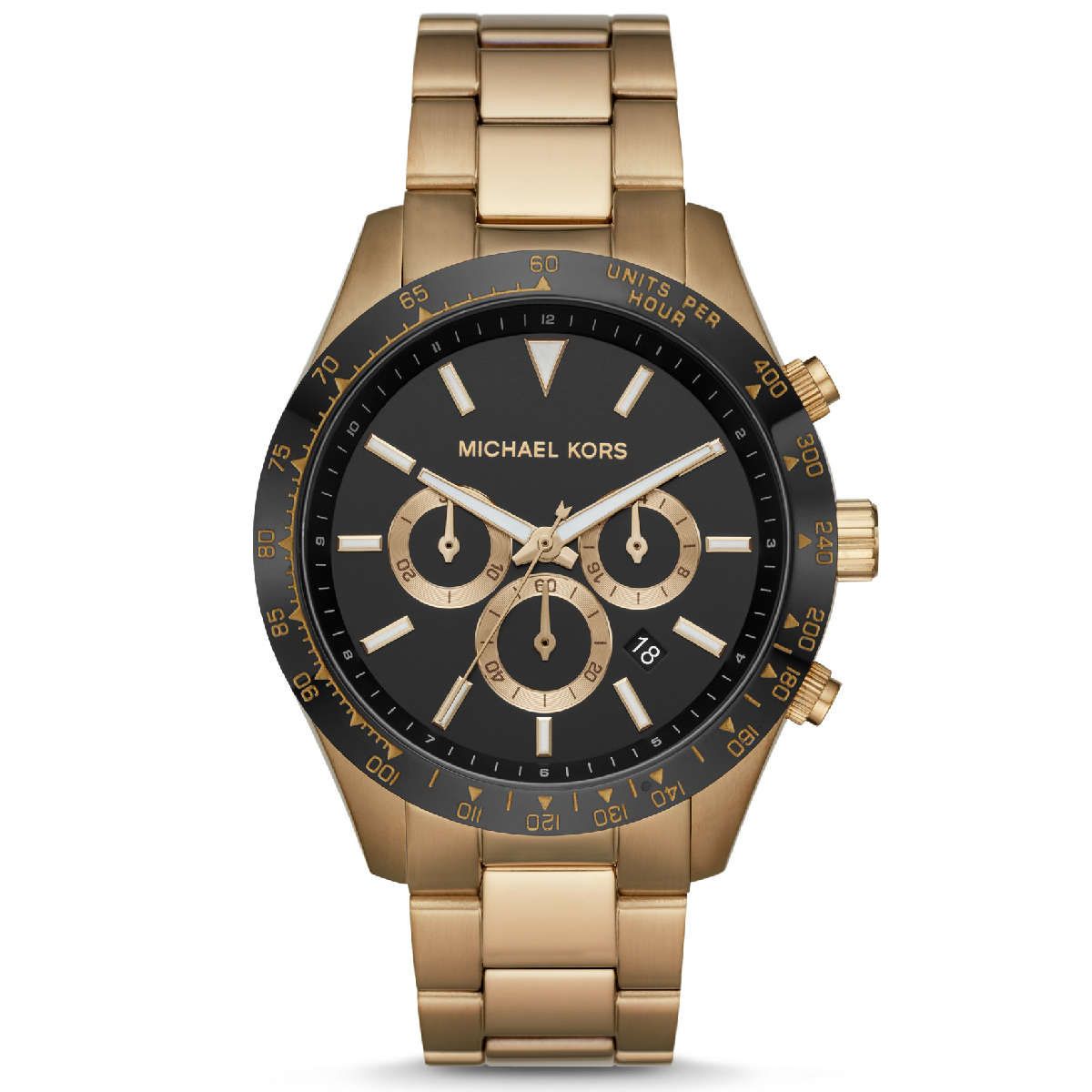 MK8783 Zegarek Męski Michael Kors Layton złoty z czarną