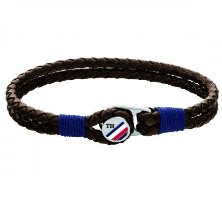 Podwójna skórzana pleciona brązowa bransoletka Tommy Hilfiger 2790196S