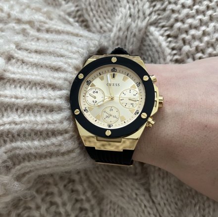Czarno-złoty zegarek Guess Athena z czarnym paskiem GW0030L2