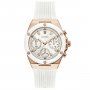 Różowozłoty zegarek Guess Athena z białym paskiem GW0030L3 