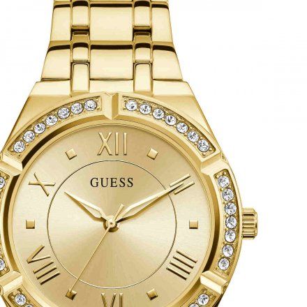 Złoty zegarek damski Guess Cosmo z bransoletką GW0033L2