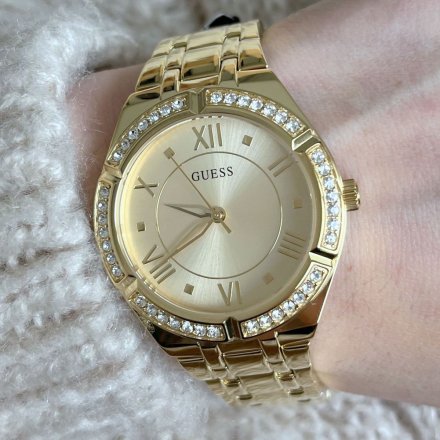 Złoty zegarek damski Guess Cosmo z bransoletką GW0033L2