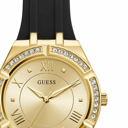 Czarno-złoty zegarek damski Guess Cosmo z kryształami GW0034L1