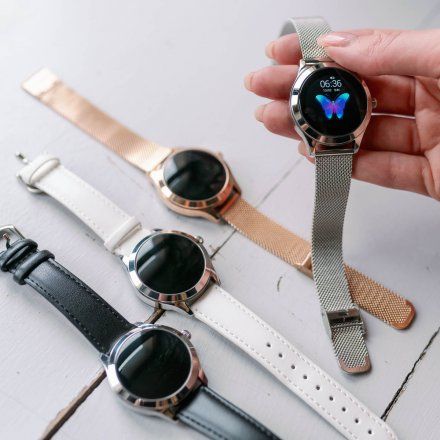 Smartwatch Garett Women Naomi RT srebrny z bransoletą 5903246287233