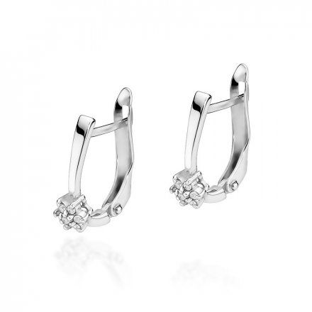Biżuteria SAXO 14K Kolczyki z diamentami 0,12ct KO-16 Białe Złoto