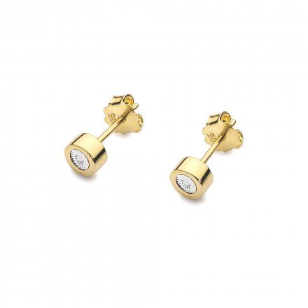 Biżuteria SAXO 14K Kolczyki z diamentami 0,03ct CK-17 Złoto