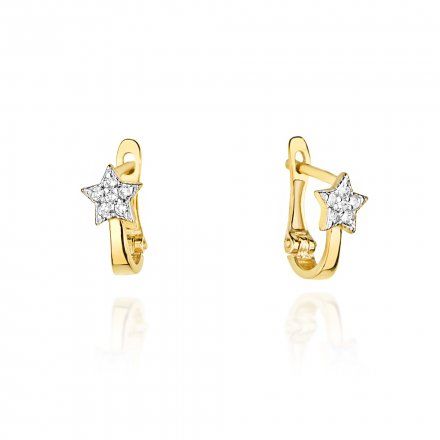Biżuteria SAXO 14K Kolczyki z diamentami 0,10ct KO-22 Złoto